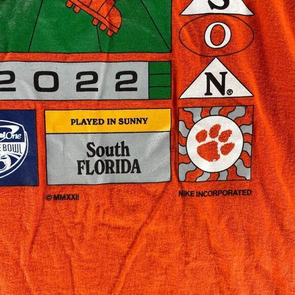 Clemson Tigers Shirt Mens Extra Large Orange 2022 Orange Bowl Nike NCAA Football - Picture 3 of 9
